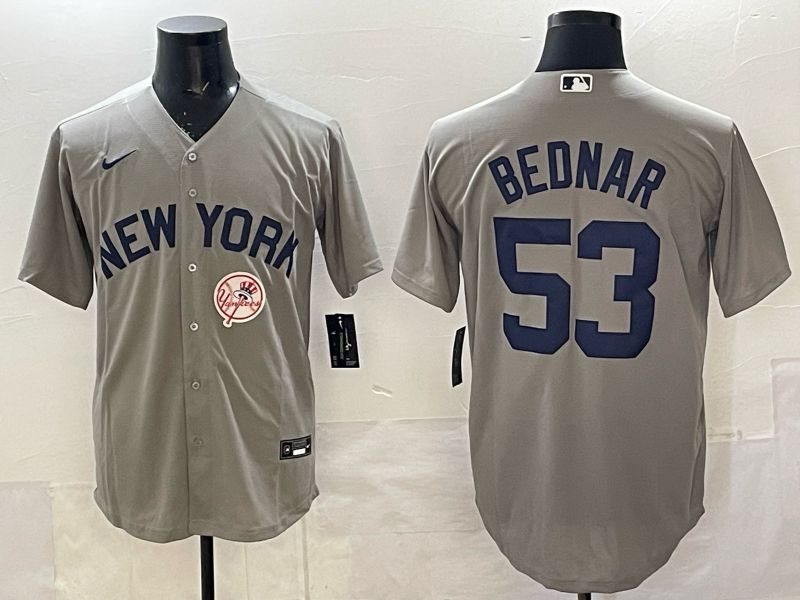 Men New York Yankees #53 Bednar Grey Game Nike MLB 2025 Jersey 010->new york yankees->MLB Jersey
